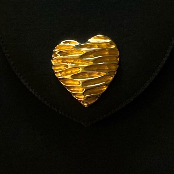 Vintage black clutch/crossbody with golden chain - Picture 11 of 14